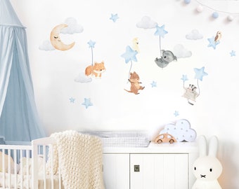 Wall Decal Animals & Stars Wall Sticker for Baby Nursery Wall Sticker DL828
