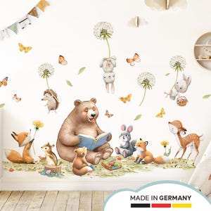 XXL forest animals set wall stickers for children's rooms bear wall sticker for baby rooms fox wall sticker deer decoration self-adhesive DL5066