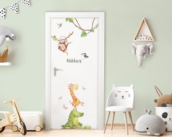 Türsticker Safari Tiere Wandsticker Kinderzimmer Wandtattoo Türaufkleber Babyzimmer Wandaufkleber Wanddeko DL876