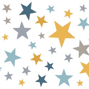 Wandaufkleber 60 Sterne Kinderzimmer Mädchen Junge Stars Wandtattoo Schlafzimmer Wandsticker Set bunt selbstklebend DL402