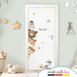 Adesivo per porta animali della foresta adesivo da parete per cameretta bambini adesivo da parete adesivo per porta cameretta neonati adesivo da parete autoadesivo DL880