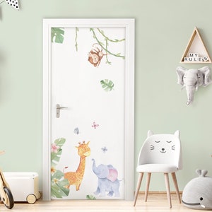 Door sticker with name wall sticker for baby room wall sticker safari animals children's room wall sticker self-adhesive wall decoration DL878 image 2