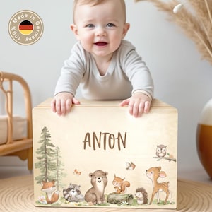 Personalized memory box, baby memory box, birth box, christening gift baby, wooden box birth, memory box baby, XHL1078