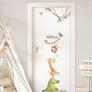 Türsticker Safari Tiere Wandsticker Kinderzimmer Wandtattoo Türaufkleber Babyzimmer Wandaufkleber Wanddeko DL876