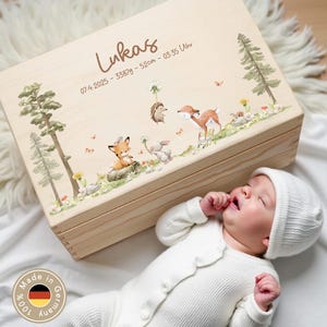 Personalized baby memory box, baby memory box, birth gift, baby christening gift, wooden baby box, baby gift box, XHL1072