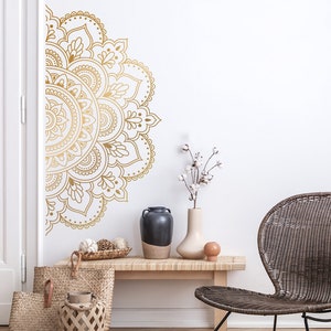 Wall Decal Wall Sticker Living Room Mandala Hallway Ornament Wall Sticker Boho Style Bedroom Yoga Sticker Sticker Sticker W5590