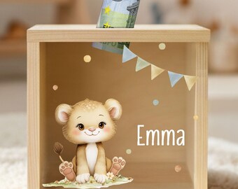 Personalized children's money box, wooden money box, piggy bank, back-to-school gift, birthday gift, baby gifts YHL1002