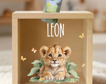 Personalized piggy bank for children, wooden piggy bank, piggy bank for girls, back-to-school gift, baby gifts, baby gift YHL1011
