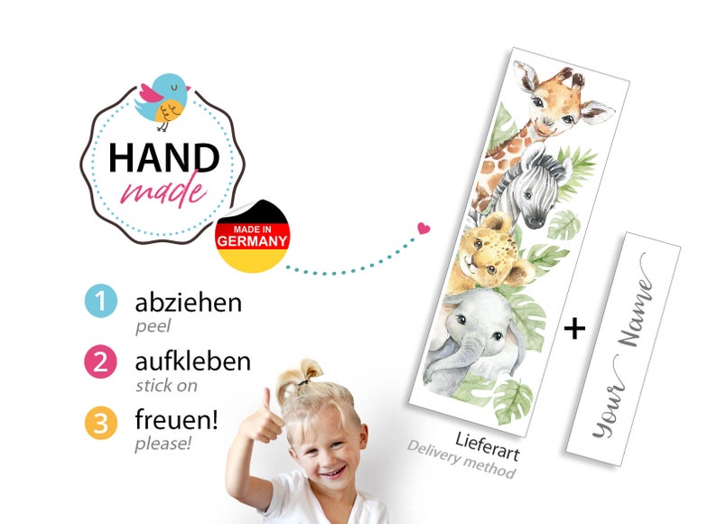 Türsticker Dschungeltiere Wandtattoo für Kinderzimmer Wandsticker Babyzimmer Türaufkleber selbstklebend Wanddeko DL877 zdjęcie 4