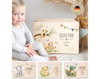 Erinnerungskiste personalisiert, Baby-Erinnerungskiste, Geschenk zur Geburt, Taufgeschenk Baby, Erinnerungsbox, Holzkiste Baby, XHL1056