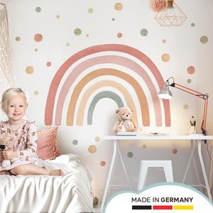 Wall sticker rainbow wall decal for children's room dots watercolor boho wall sticker for baby room self-adhesive decoration DL5086