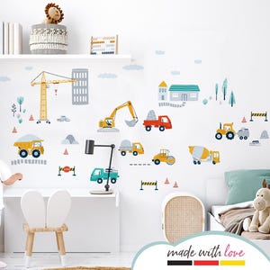 Wall sticker excavator vehicles set wall sticker for children's room construction site wall sticker for baby room boy wall decoration DL959