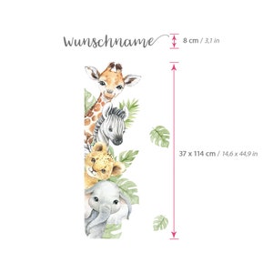 Türsticker Dschungeltiere Wandtattoo für Kinderzimmer Wandsticker Babyzimmer Türaufkleber selbstklebend Wanddeko DL877 zdjęcie 3