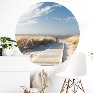 Wall sticker wall decal living room beach sea modern maritime wall sticker round Baltic Sea self-adhesive bedroom wall decoration mural DL706