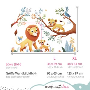 Autocollant mural motif lion de la jungle pour chambre de bébé, animaux de safari, autocollant mural pour chambre d'enfant, style bohème, décoration autocollante DL5036 image 2