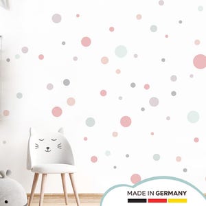 Dots Set 172 Pieces Wall Sticker Circles Children's Room Wall Stickers Adhesive Dots Pink Grey Dots Baby Room Wall Stickers DL978