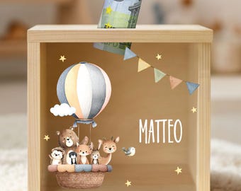 Personalized piggy bank for children, piggy bank for babies, wooden piggy bank, money box, birthday gift, birth gift, baby gift, christening gift YHL1005