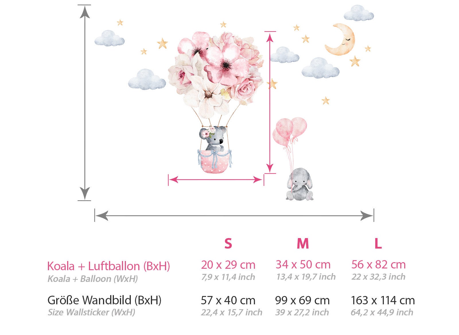 SHOP Animals in Hot Air Balloons Peel & Stick Fabric Wall Decals – Olive et Oriel