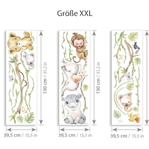 Ensemble d'autocollants XXL animaux de la jungle tatouage mural pour chambres d'enfants safari stickers muraux pour chambres de bébé stickers muraux décoration auto-adhésive DL993 image 4