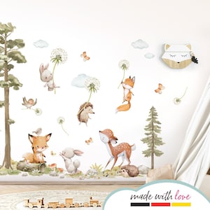 XXL Sticker Set Forest Animals Wall Sticker for Children's Room Dandelion Animals Wall Sticker for Baby Room Wall Sticker Decoration Self-Adhesive DL5072