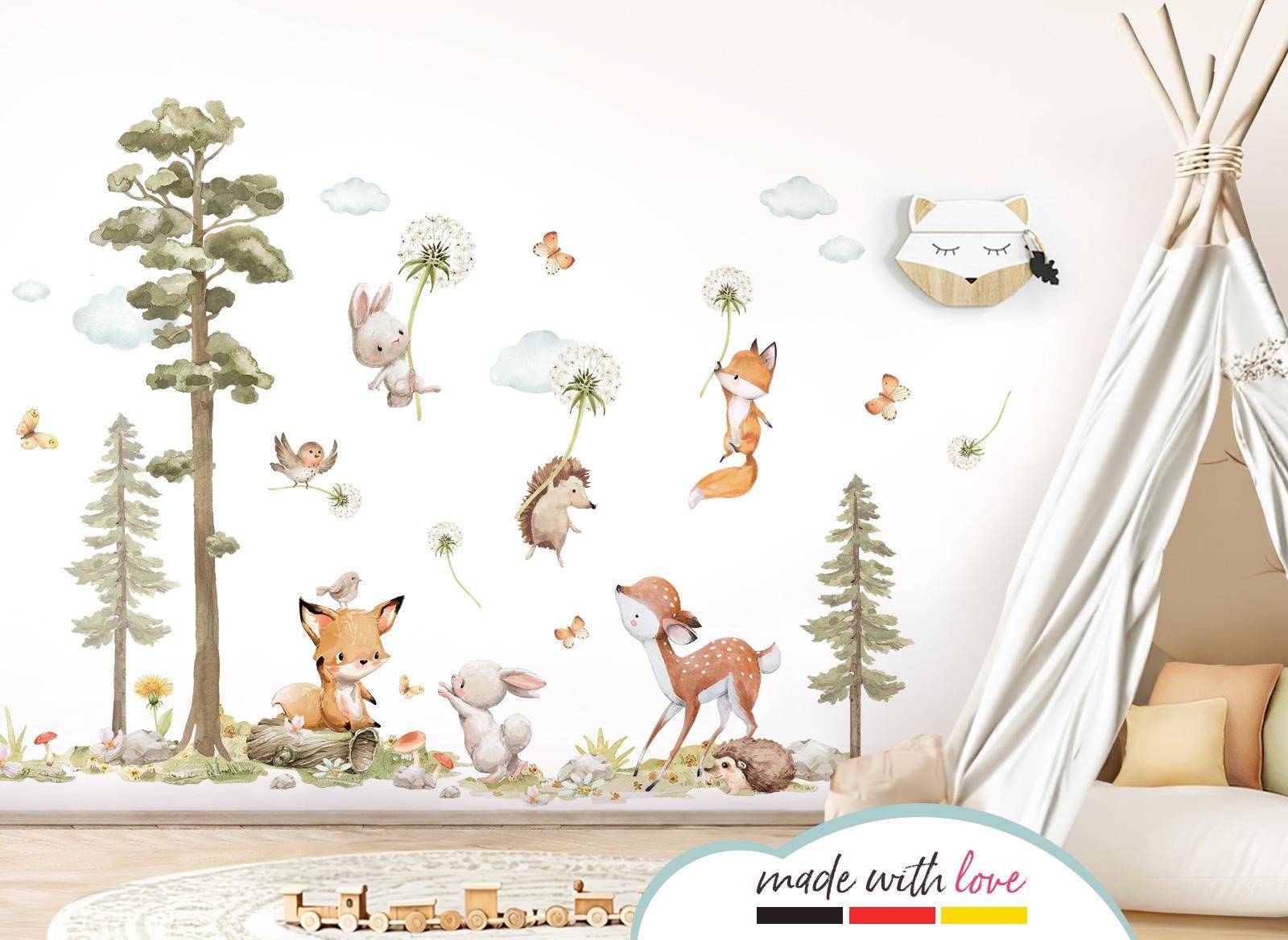 Muursticker cirkel jungle dieren kinderkamer Muursticker cirkel jungle dieren kinderkamer