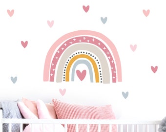 Wall sticker rainbow with hearts wall sticker wall sticker girls children's room decorative sticker girls sticker film DL483