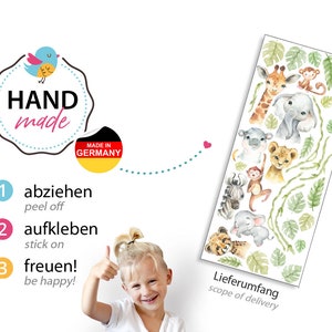 Safari Tiere Set Wandsticker für Kinderzimmer Dschungel Wandtattoo für Babyzimmer Wandaufkleber Deko selbstklebend DL916 Bild 3