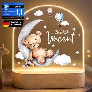 Personalized children's night light, baby gift, baby night light, LED night light, gift for birth, nursery, christening gift YLL1061