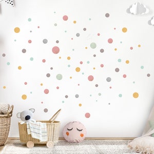AiQInu Punkte Wandaufkleber – 130 Stück, Bunte Kreise Für Baby- & Kinderzimmer