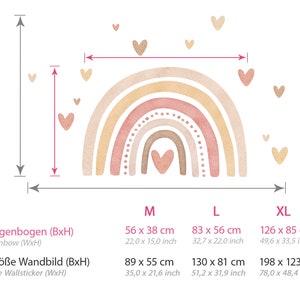 Boho regenboog muursticker aquarel voor kinderkamer muursticker voor babykamer harten muursticker slaapkamer zelfklevende decoratie DL5008 afbeelding 2