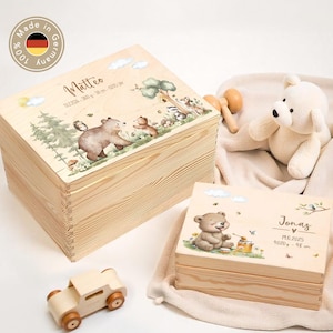 Personalized memory box, baby memory box, baby gift box, christening gift, wooden box birth, memory box baby XHL1137