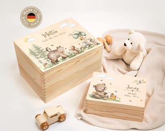 Personalized memory box, baby memory box, baby gift box, christening gift, wooden box birth, memory box baby XHL1137