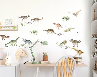 Dinosaurier Set Wandsticker für Kinderzimmer Wandtattoo Dino Wandaufkleber Tiere Dschungel Spielzimmer Wanddeko DL865