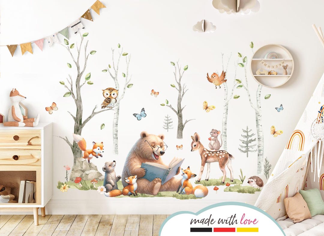 XXL Woodland Animals Set Wall Decal for Children's Room Bear Wall ...