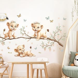 Jungle Lion Set Wall Sticker for Children's Room Safari Animals Wall Sticker for Baby Room Boho Wall Sticker Decoration Self-Adhesive DL5056