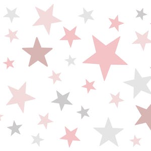 Wandaufkleber 60 Sterne Kinderzimmer Mädchen Stars Wandtattoo Schlafzimmer Wandsticker Set bunt selbstklebend DL404