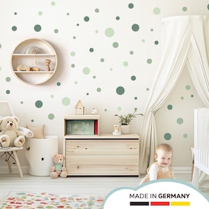 Juego de 120 puntos, adhesivos de pared para habitación de niños, círculos verdes, adhesivos de pared, puntos adhesivos, pegatinas de pared para habitación de bebé, decoración DL5002