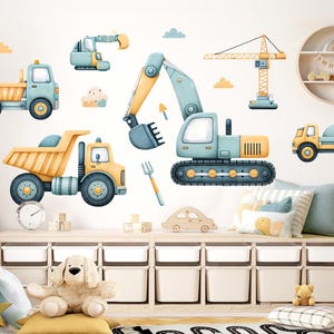 Wall sticker excavator vehicles set wall stickers for children's room construction site wall stickers for baby room boy wall decoration DL5037