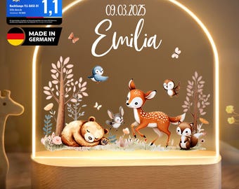 Luce notturna personalizzata, regalo per neonati, regalo di nascita, regalo di battesimo, regalo di compleanno, luce notturna per la cameretta dei bambini YLL1071