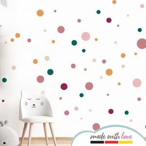 Wall stickers circles 120 pieces set wall sticker dots for children's room baby room adhesive dots old pink green dots self-adhesive wall decoration DL896
