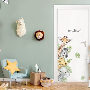 Door sticker jungle animals wall sticker for children's room wall sticker baby room door sticker self-adhesive wall decoration DL877