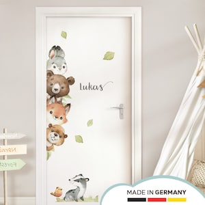 Türaufkleber für Babyzimmer Waldtiere Wandsticker für Kinderzimmer Türsticker Wandaufkleber Wandtattoo selbstklebend Wanddeko DL970