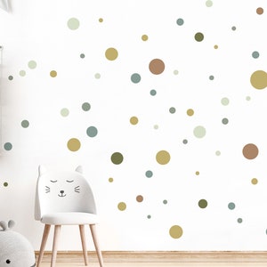 Circles wall stickers set of 120 wall stickers dots children's room baby room wall stickers adhesive dots mint green brown circles wall decoration DL895