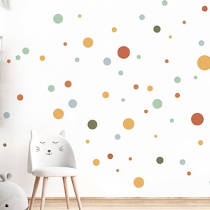 Wall stickers 120 circles set children's room wall sticker adhesive dots mint yellow red baby room dots wall sticker self-adhesive DL899