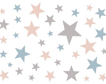 Wandaufkleber 60 Sterne Kinderzimmer Mädchen Junge Stars Wandtattoo Schlafzimmer Wandsticker Set bunt selbstklebend DL408