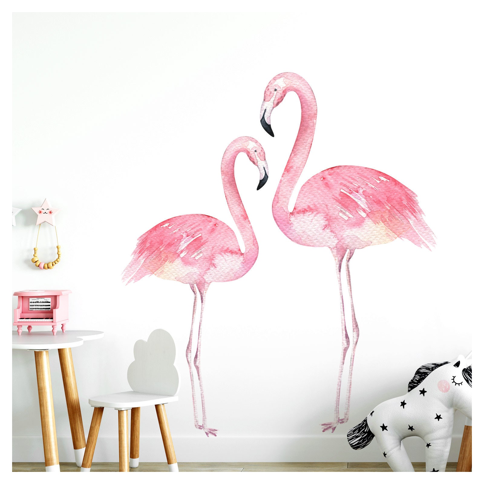 Wall Decal Flamingos Nursery Baby Room Kids Stickers Sticker Etsy