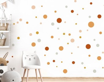 Dots 120 piece set of wall stickers baby room adhesive dots wall sticker circles beige red yellow wall sticker children's room self-adhesive decoration DL900