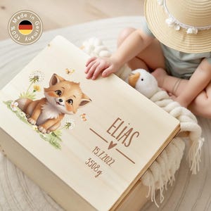Personalized memory box, baby memory box, baby memory box, birth gift, baby christening gift, wooden baby box, XHL1068