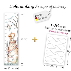 Muursticker kinderkamer jongen meisje meetlat dieren muursticker kinderen muursticker decoratie zelfklevend DL457
