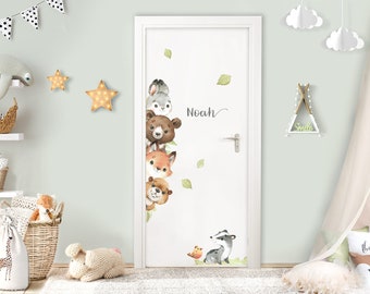 Autocollants de porte animaux de la forêt autocollants muraux pour chambres d'enfants autocollants muraux autocollants de porte autocollants muraux pour chambre de bébé autocollants DL880